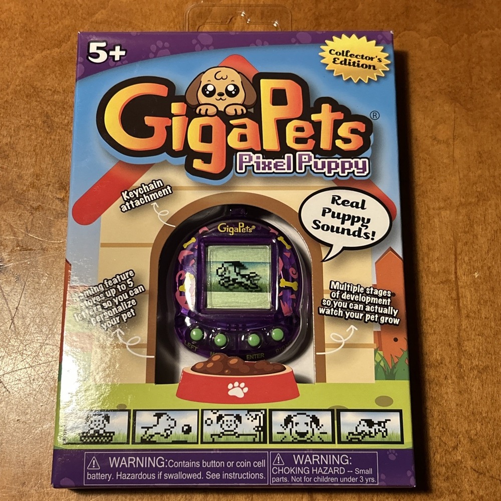 New Giga Pets Collector's Edition Pixel Puppy Virtual Pet (Real Puppy Sounds) E4